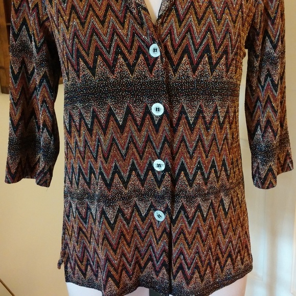 Rabbit Rabbit Rabbit Metallic Button Down Top - Picture 5 of 8